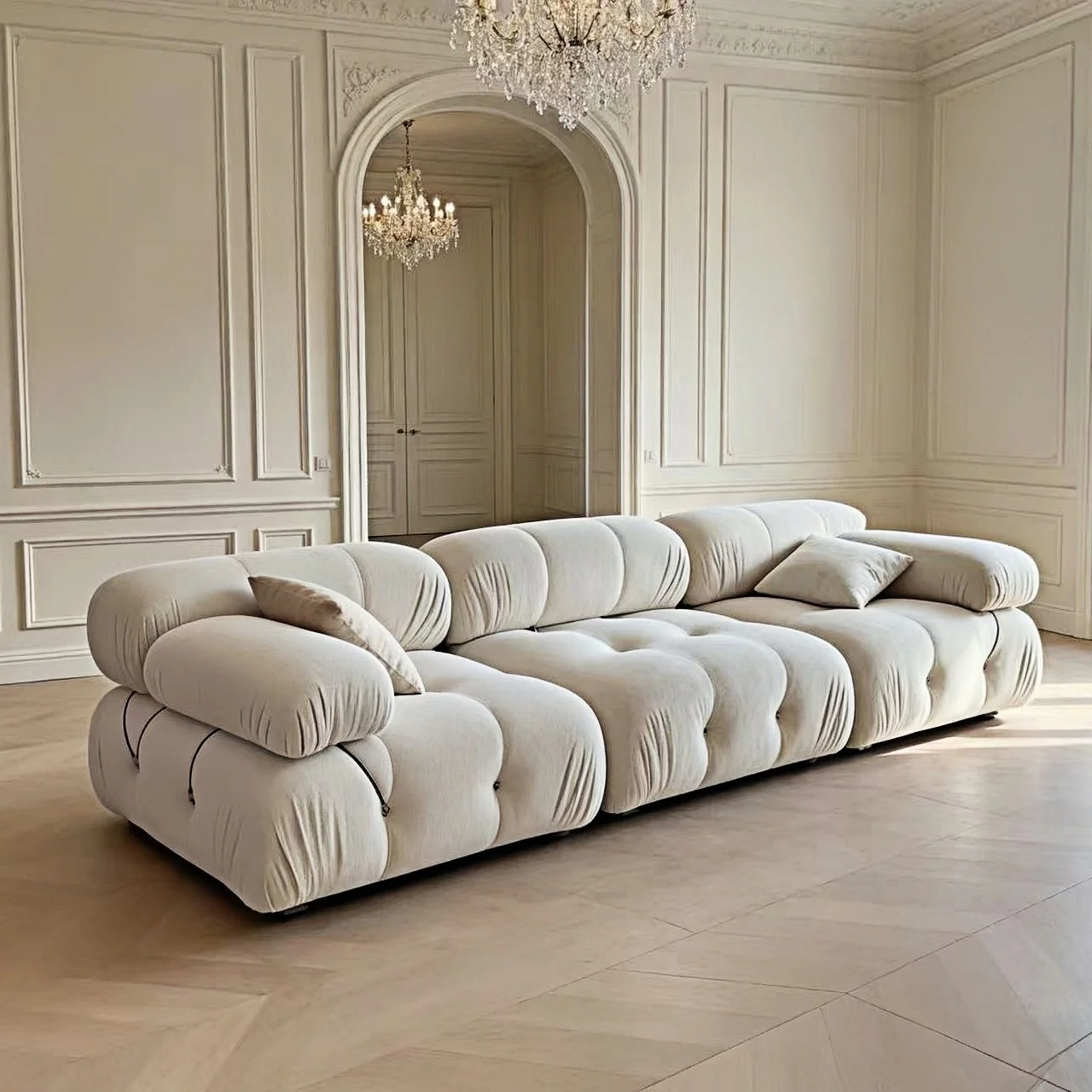 Mario Chameleon Creative Design French Three Seat Module Combination Sofa Bungalow Hotel Apartment Balcony Living Room Sofa