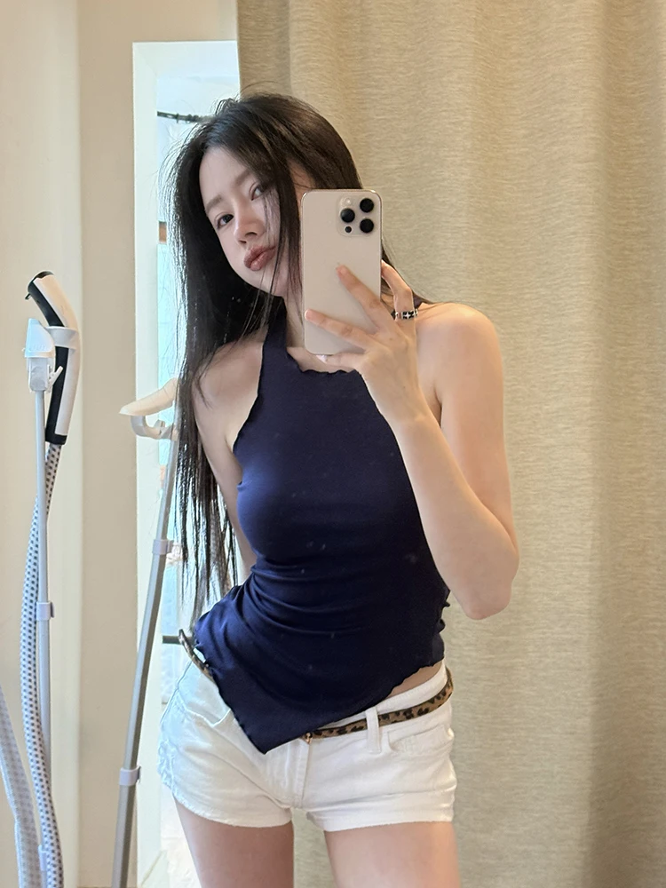 

Женский сексуальный облегающий топ Matou Pure Desire с асимметричными бретелями и вырезом, летняя одежда от китайского бренда