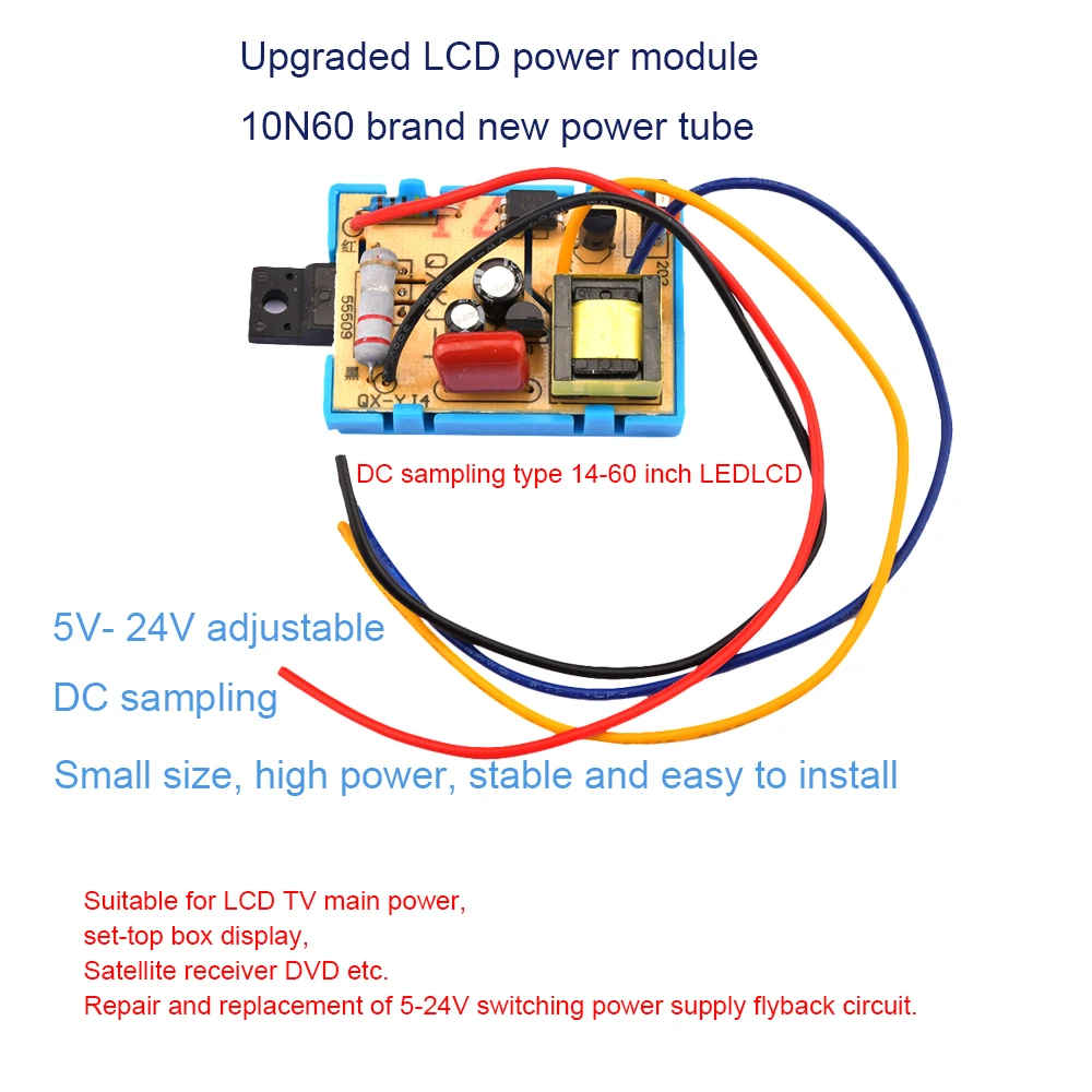 QX YJ-4 DC Sampling 14-60 Inch LCD TV Switch Flyback Power Supply Module DC Sampling 5V-24V Universal Receiver EVD Power Supply