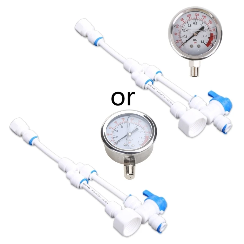 2in1 Water Purifier Tap Pipes Pressure Gauge Test Meter 0-1.6MPA Anti-vibration