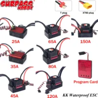 SURPASS HOBBY KK 150A 120A 80A 60A 45A 35A 25A T/XT60Plug Waterproof ESC for 1/8 1/10 1/12 1/14 1/16 1/20 RC Brushless Motor