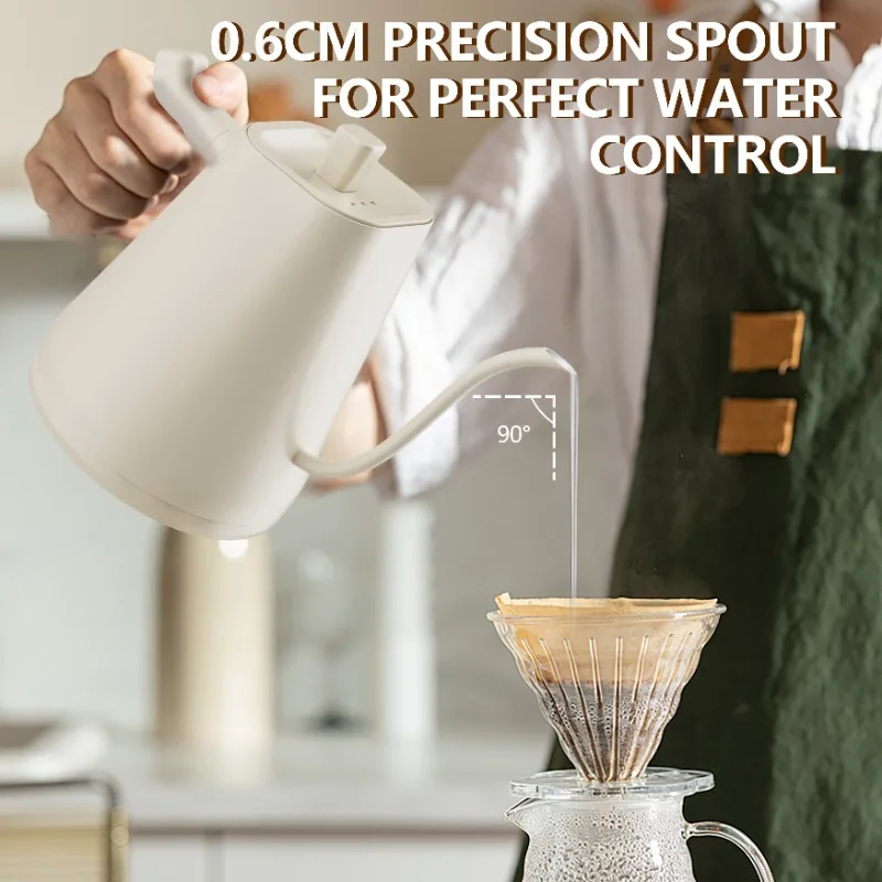 

Электрический чайник из нержавеющей стали 304, 220 В, 600 мл, 1000 Вт, с умным термостатом и изливом-гусаком для заваривания кофе и чая методом пуровер