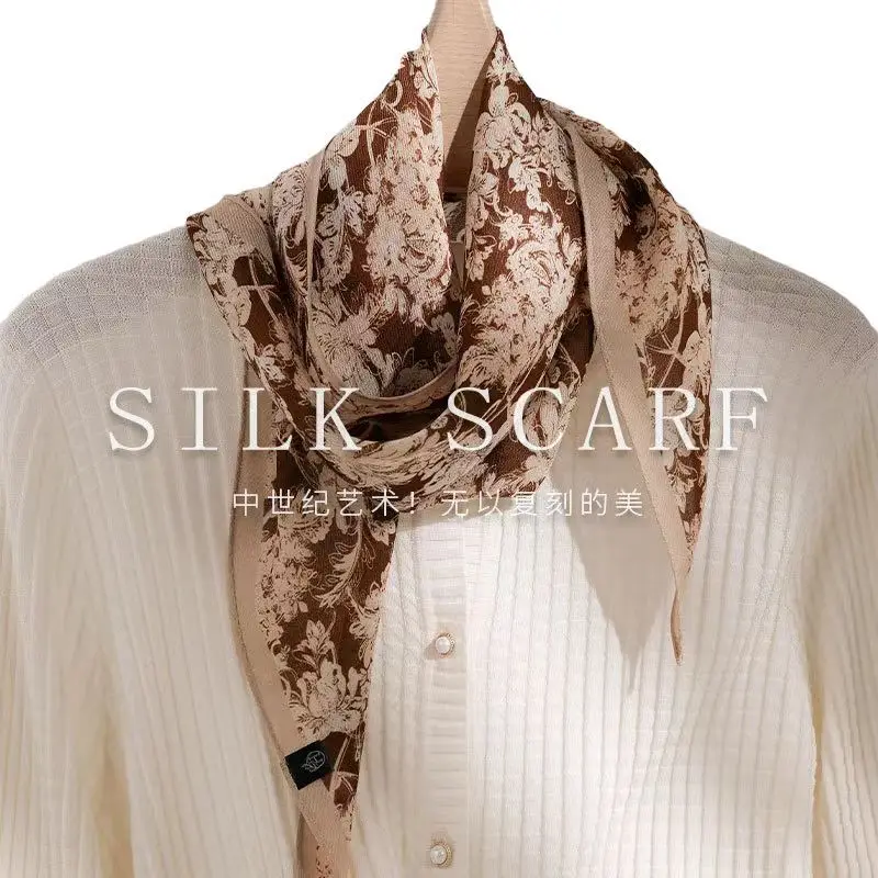 

100% nature Silk Scarf Women Scarves Shawl Hijab Bandana Kerchief Pashmina High Quality Neckerchief Foulard Female Echarpe 2025