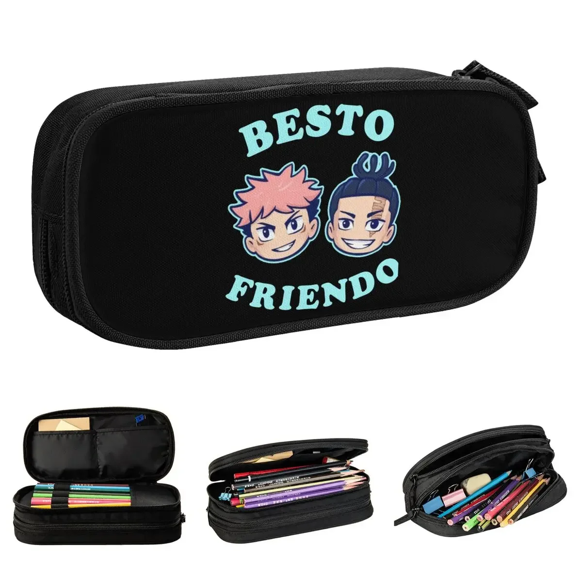 

Megumi Besto Friendo Jujutsu Kaisen Pencil Cases Fashion Sukuna Anime Pen Bags Girl Boy Big Students School Gifts Pencilcases