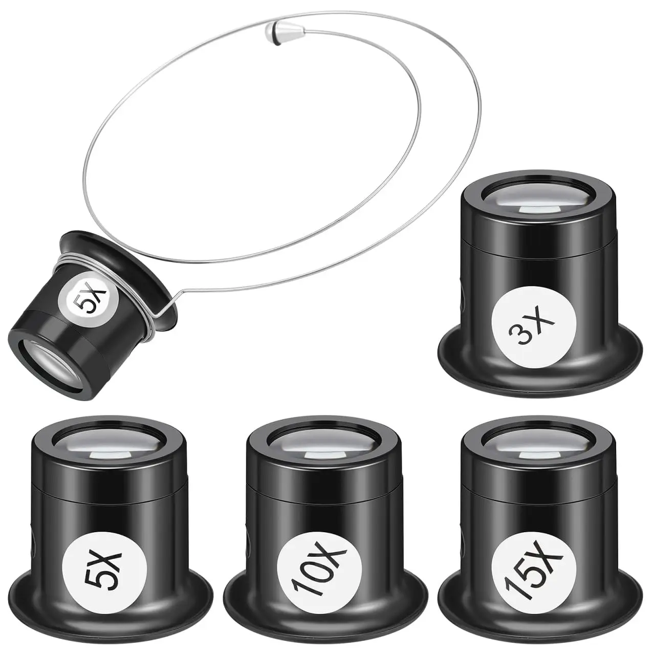 Uhrmacherlupe 3X 5X 10X 15X 20X Uhrenlupe Vergrößerungsglas mit Stahlring Augenlupe – Detail 5