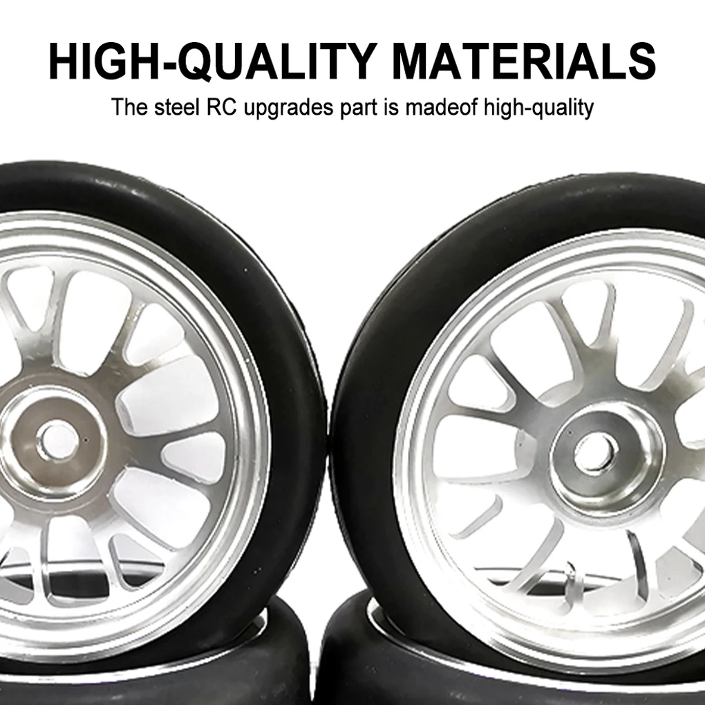 RCGOFOLLOW 휠 림 타이어 RC 자동차 부품 내마모성 RC 휠 림 타이어 1/10 WPL D12 오프로드 RC 업그레이드 부품 블랙