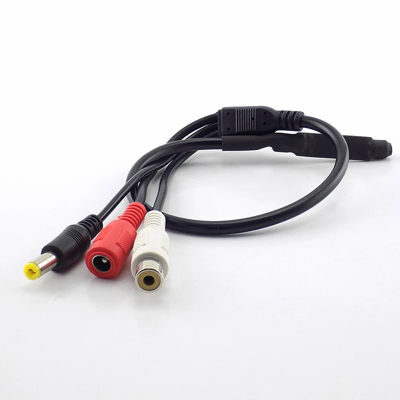 Dc 12V Geluidsmonitor Audio Pick-Up Mini Pick-Up Audio Microfoon Rca Voedingskabel Voor Cctv Beveiligingscamera Dvr Videobewaking