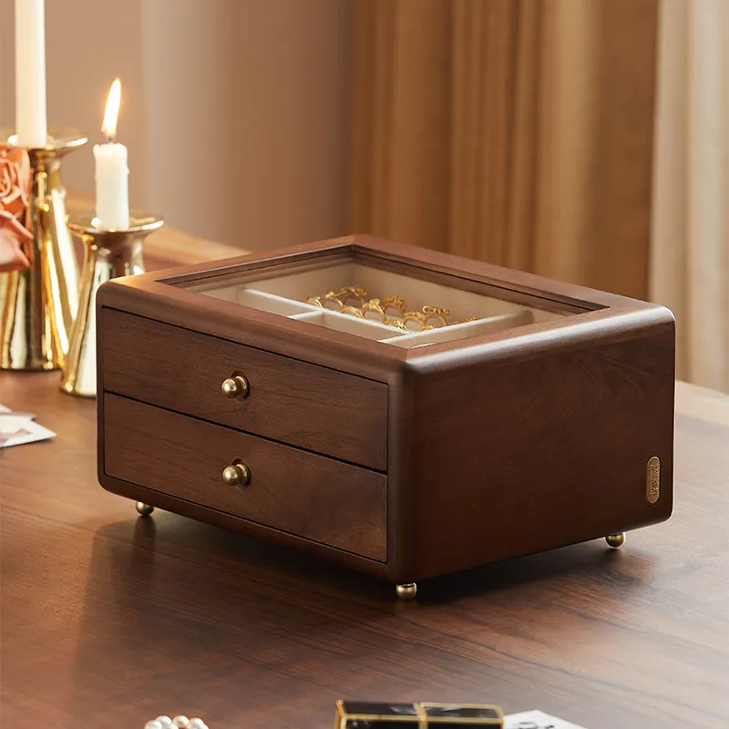 

Элегантная деревянная шкатулка для украшений, роскошный органайзер для хранения ожерелий, подарочная коробка ручной работы для свадьбы, шкатулка для памятных вещей, премиальный футляр для демонстрации колец