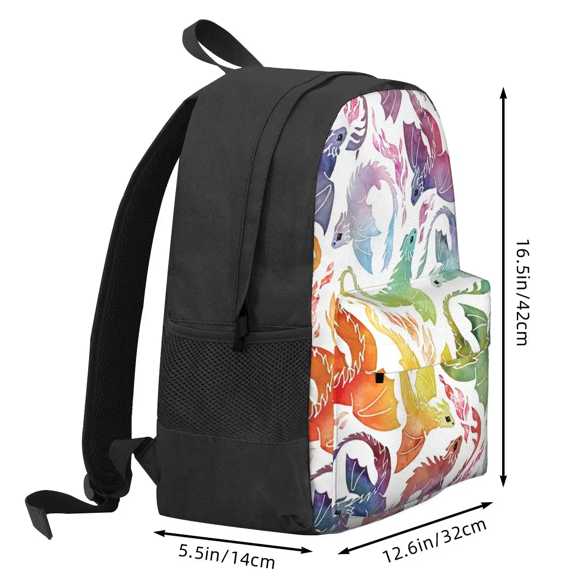 Dragon Fire Rainbow Backpack Hot Sale Daypack Large Capacity Kids BookBag School Bag Shoulder Bags for Men Women