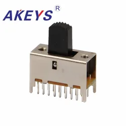 10PCS SS-62D02 6P2T Six pole double throw 2 position slide switch 18 pin DIP type with 4 fixed pin handle heights