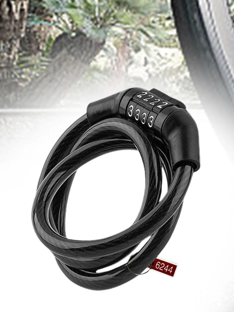 

Biking Cable Lock 4 Digit Cycling Lock Anti-Theft Protection Portable Heavy Duty Lock for Scooter and Outdoor Equipment