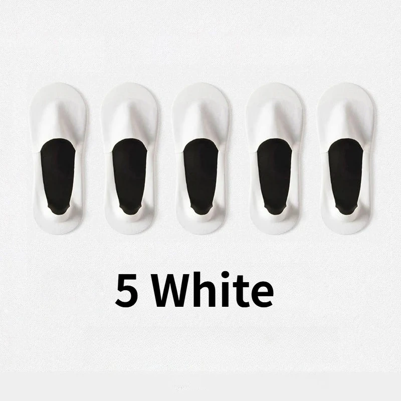 5 Pairs Men's Cotton Boat Socks Deodorant Sweat-Absorbent Thin Breathable Non-Slip Summer Ankle Socks