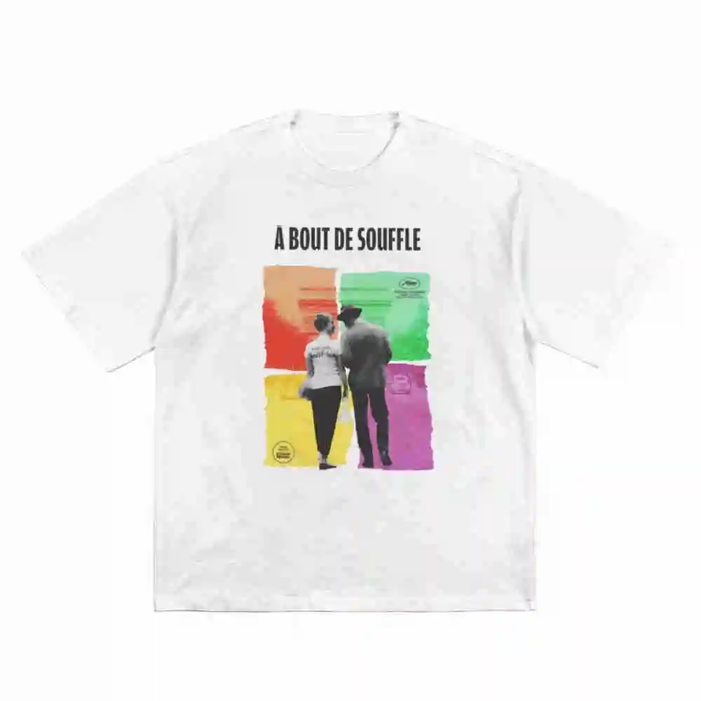 Jean Luc Godard Breathless 1960S Short Sleeve Tee 100% Cotton T-Shirt
