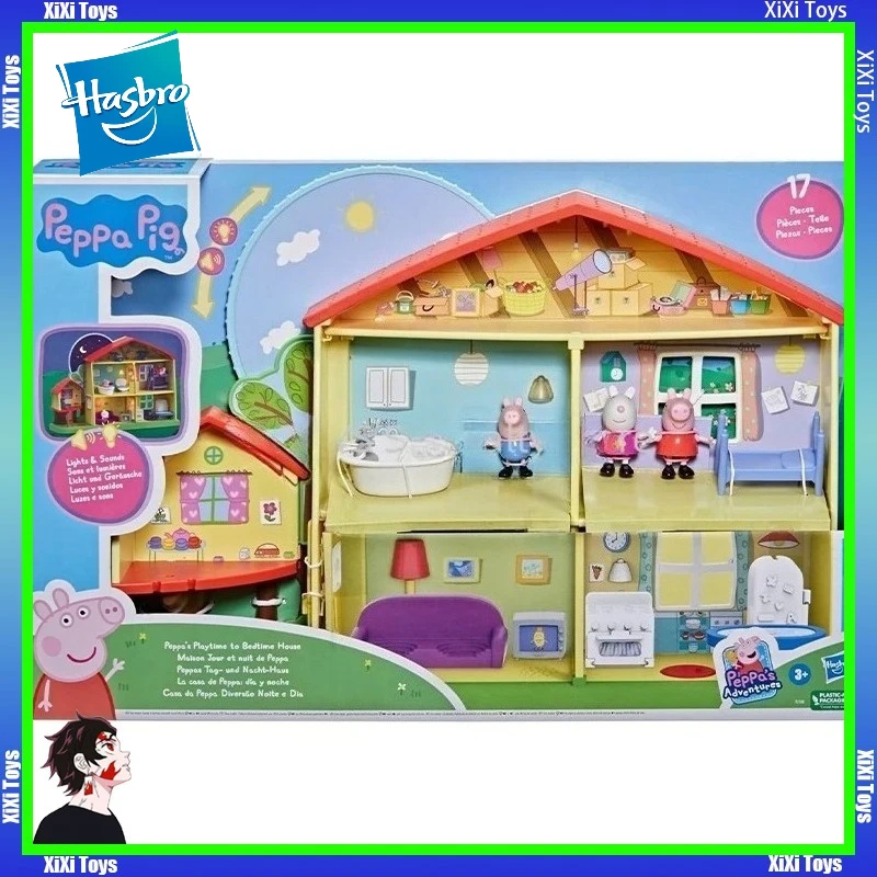 Hasbro Peppa Pig Peppa’s Adventures Peppa's Day Night House Playtime Bedtime House with Language Light Sound Kids Holiday Gifts