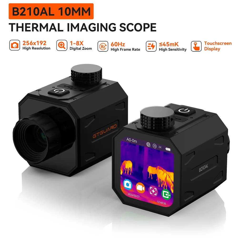 Touchscreen Thermal Imaging Sight 14.2MM Lenses Infrared Tactical Night Vision Device 256*192 Multispectral Fusion Hunting Scope