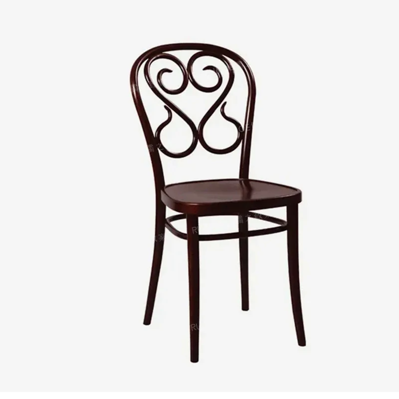 

Средневековый стул Сонет Обеденный стул из массива дерева Ретро-ресторан Стул для еды Маленький дизайнер квартир