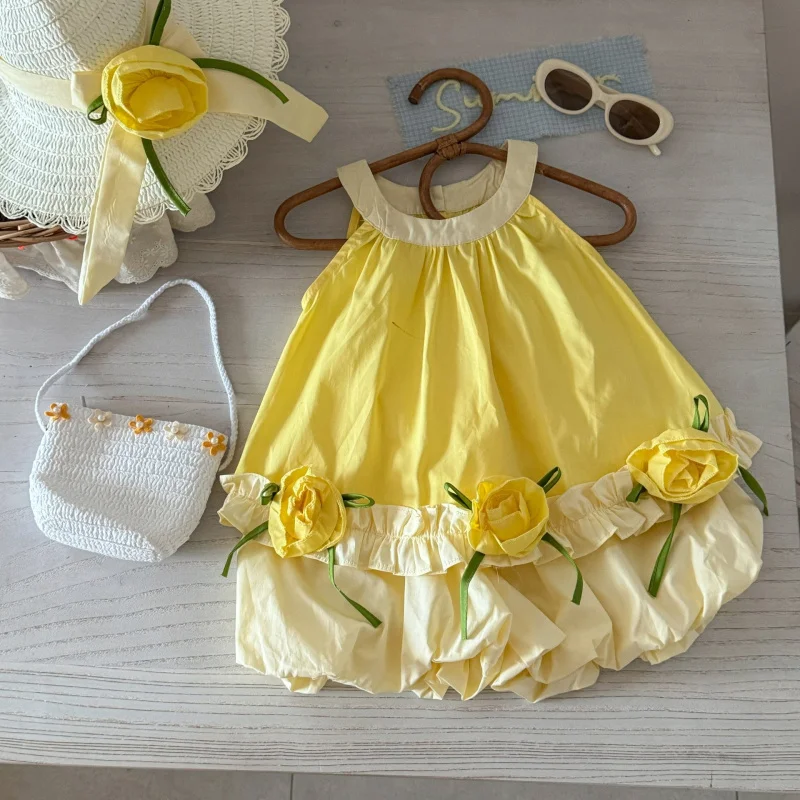 

Girls' Summer Outfit New Stylish Baby Girl Tank Top Two-Piece Set Children's Summer Fashion Internet Celebrity Street Style