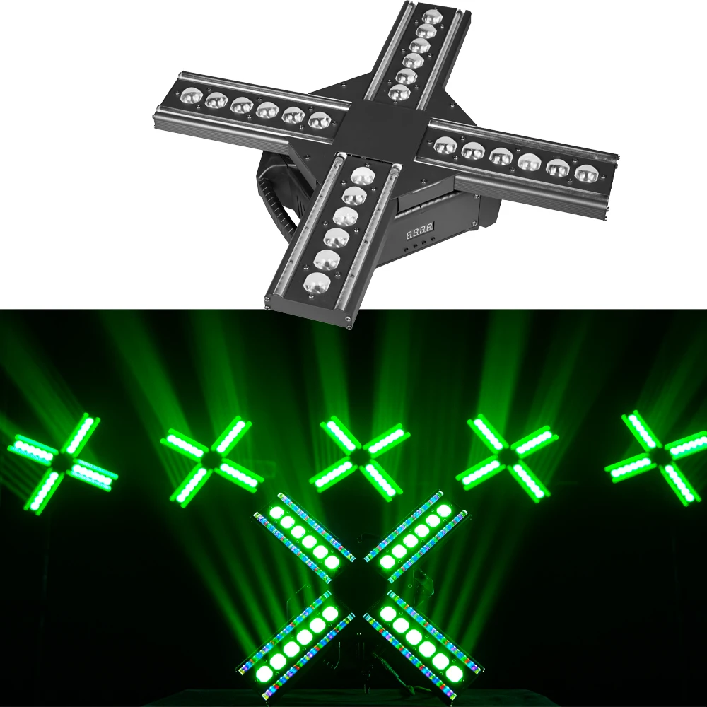 120W 3W RGB*24Pcs+ 200PCS RGB Rotating stage beam lights for Disco DJ DMX Control Full Color Moving Head LED wall washing lights