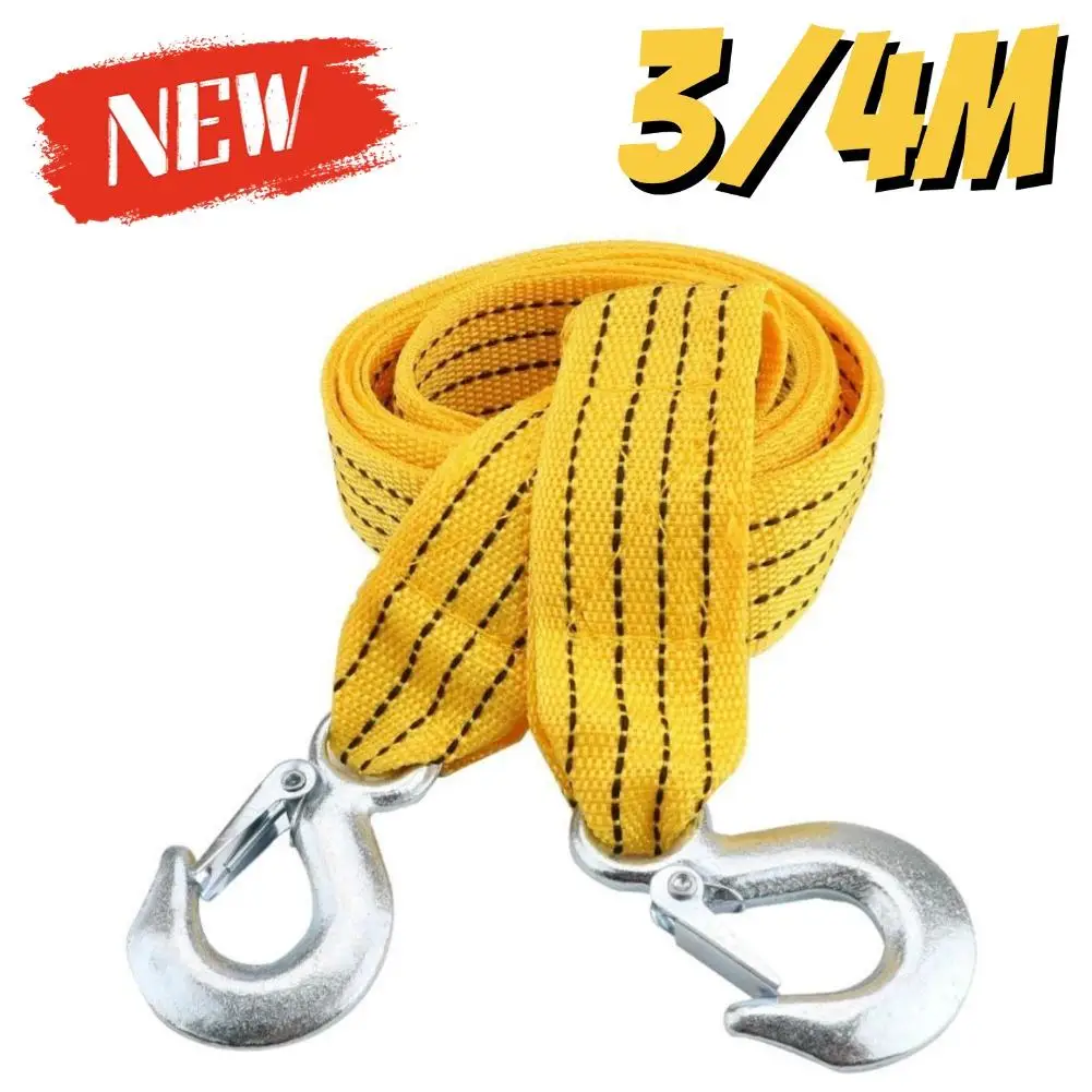 3/4M Heavy Duty 3 Ton Car Tow Cable Towing Pull Rope Strap Hooks Van Road Recovery For Audi Skoda Mazda BMW