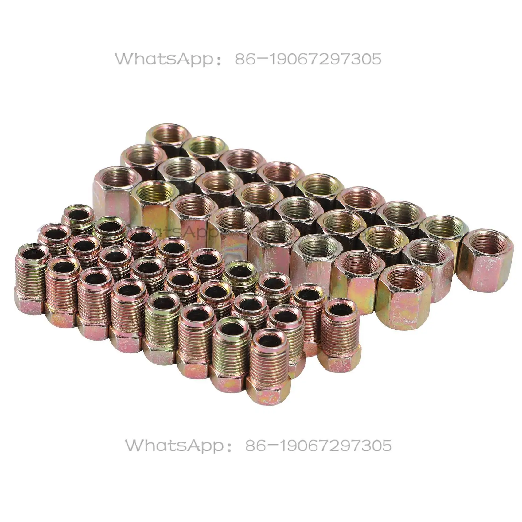 

50Pcs Male / Female End Union Brake Pipe Screw Nuts M10 X 1mm 3/16Inch Copper Tubes Line Pipe Fittings Metric