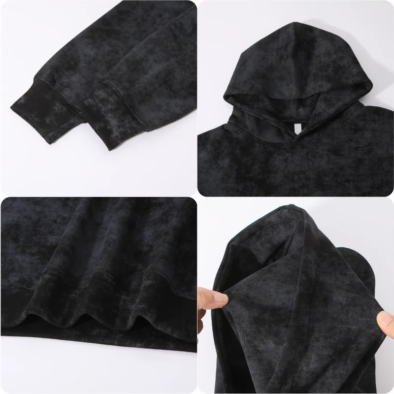 سويت شيرت بغطاء للرأس مطبوع عليه شمع كلاسيكي ومتعدد الاستخدامات، تطريز بطباعة شعار تخصيص عصري #5