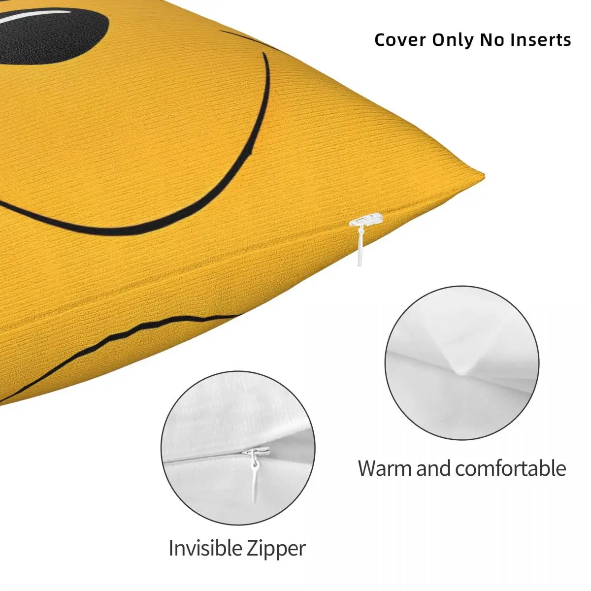 سعيد الدب الوجه ويني ذا بوه كيس وسادة مربع غطاء الوسادة مضحك سستة المخدة الزخرفية للمنزل 18"