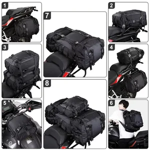Black engine pannier bag, 10/20/30L, multifunctional, waterproof, rear rack, motorcycle seat bag, universal riding backpack Main Moto Bau Sales - №6