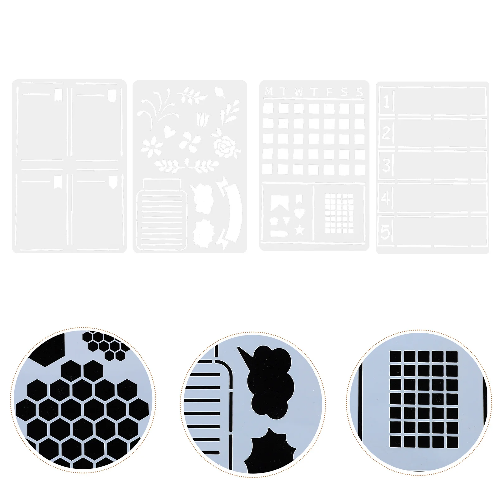 

16Pcs Painting Stencils Hollow-Out Journal Drawing Templates Multi-Function Craft DIY Decorative Creative Patterns for Wall Wood