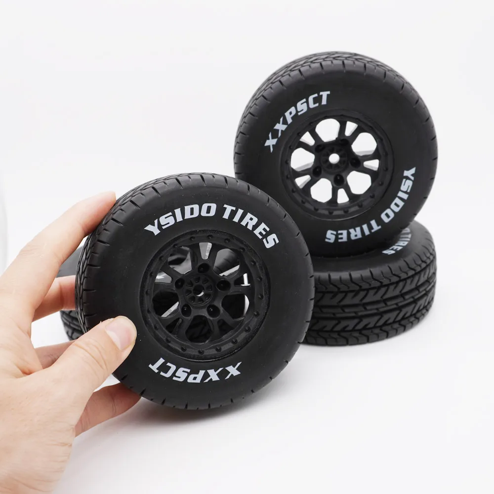 4 Pièces Pneus + Roues 112mm 1/10 Short Course Pour RC - Compatible Slash Arrma Senton