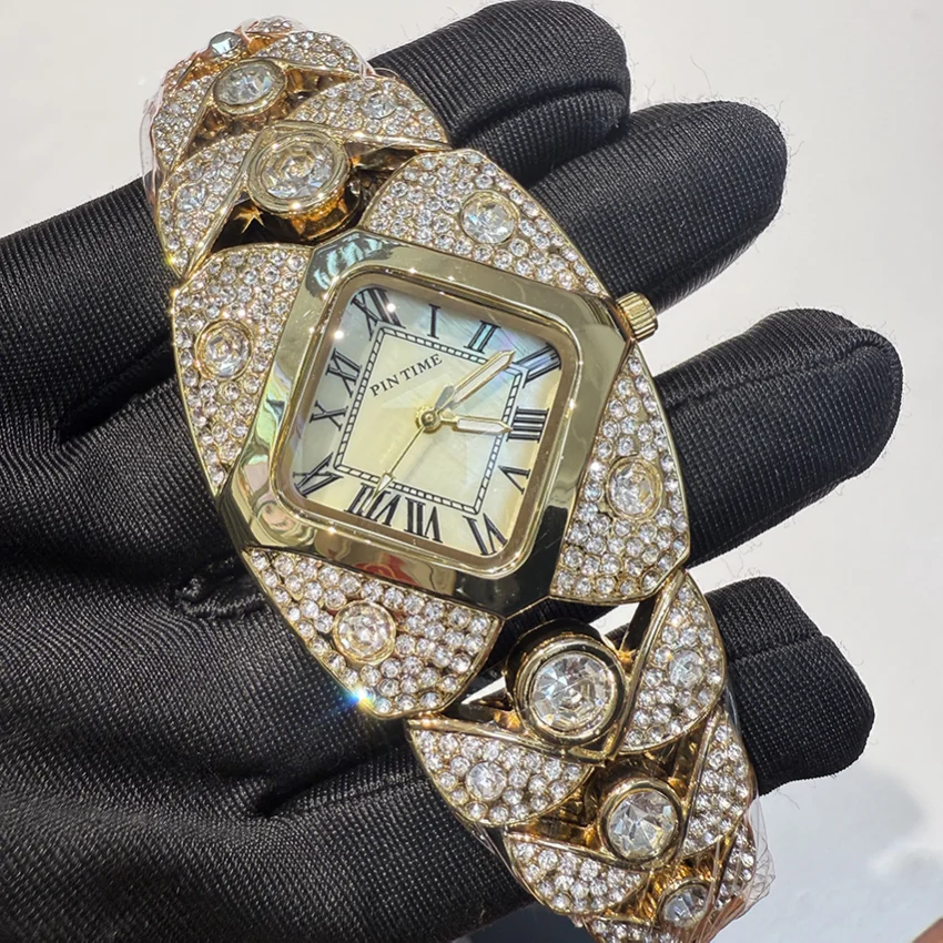 Women Fashion Shining Rhinestone Watch Brand Quartz Bracelet Watches Zircon Crystal Elegant Wristwatch Clock Friend Girls Gifts