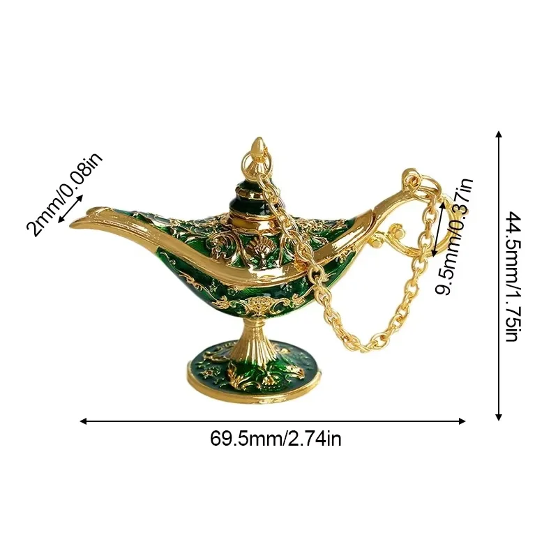 6cm Aladdin Magic Lamp Home Decor Ornaments Retro Light Luxury Small Gifts European Metal Crafts Banquet Festival Decoration