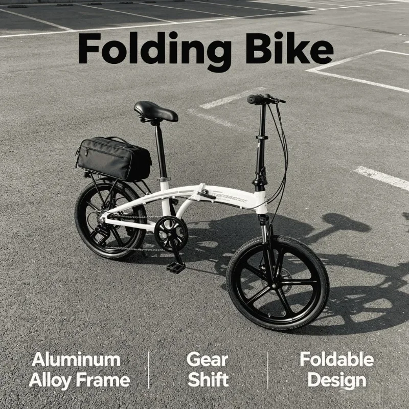 Aluminum Folding Bike Lightweight & Portable Commuter Shock Absorbing Students Bicycle Adult Unisex Small Wheel Bicycle