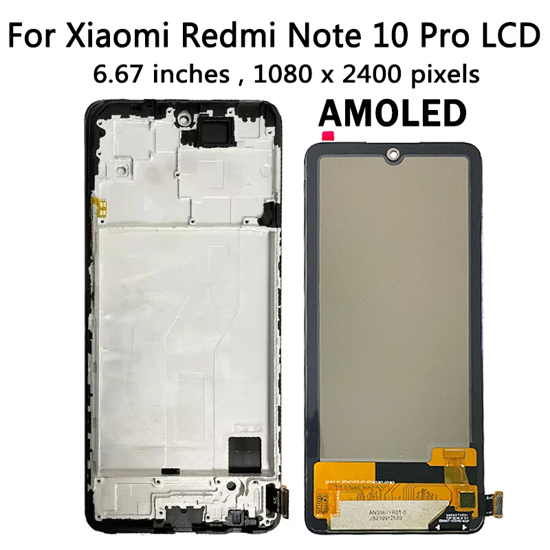 NEW M2101K6G Display for Xiaomi Redmi Note 10 Pro LCD Touch Screen Digitizer Assembly Parts for Redmi Note10Pro M2101K6G Display image 2