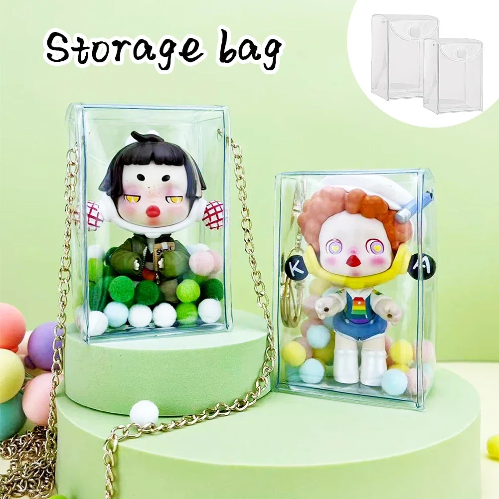 1Pc PVC Transparent Pendant Bag Baby Walking Small Hanging Bag Cute Ins Style Display Baby Bag Bubble Mart Blind Box Storage Bag