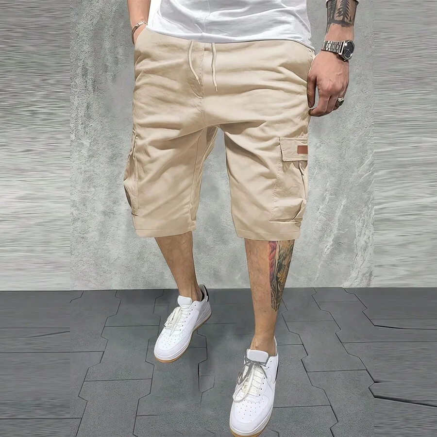 

Mens Cargo Shorts Elastic Waist Drawstring Casual Summer Shorts
