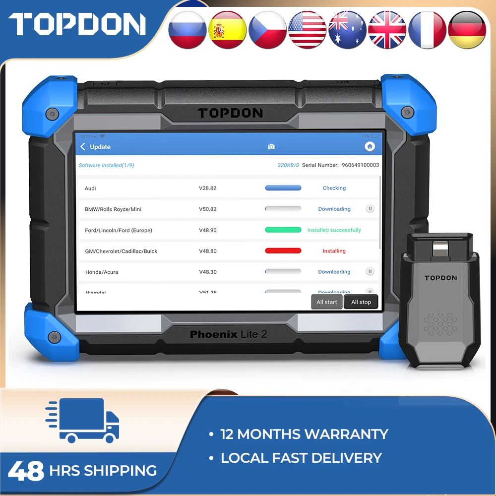 

TOPDON Phoenix Lite 2 Online/ECU Coding 28+ Service Functions All-In-One Diagnostics Scanner Tool Bi-Directional Control