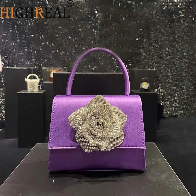 

Womens Hand Bags Chic Diamonds Top-handle Shape Small Hand Bags for Women Shopping Shoulder Bags Crossbody Bags Blings mochila