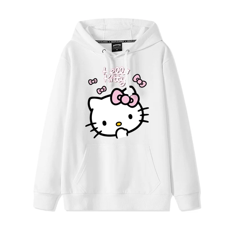 2024 New Cartoon Cute Kitty Loose Hooded Hooded Hoodie Girl\'s Friend Dress Couple Dress Casual Fashion Versatile Hoodie Top Coat