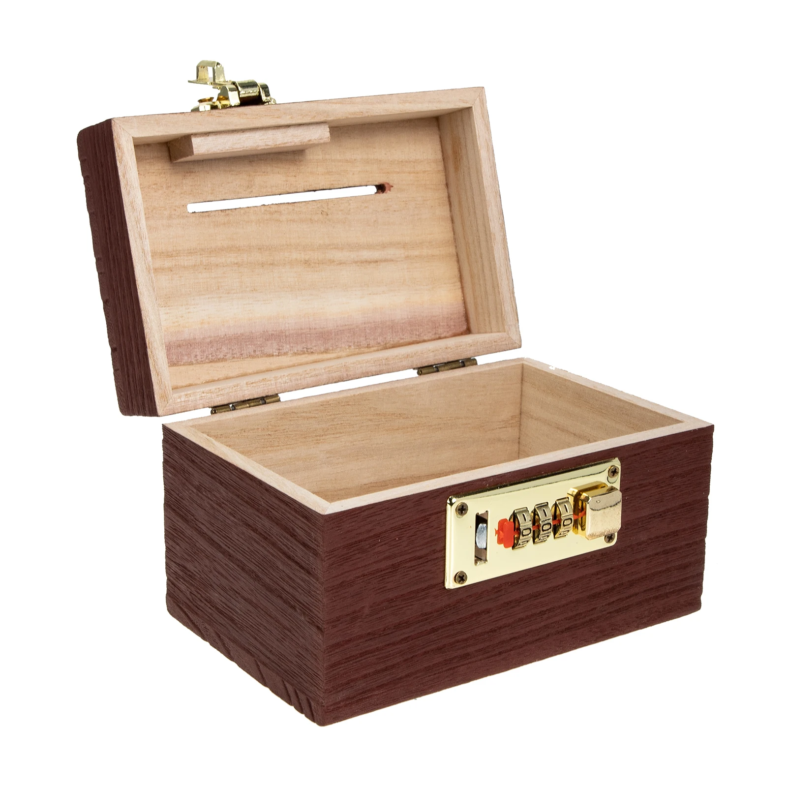 

Retro Treasure Chest Decorative Money Box Vintage Wooden Trinket Case Small Size Password Lock Kids Adults Home Office nament