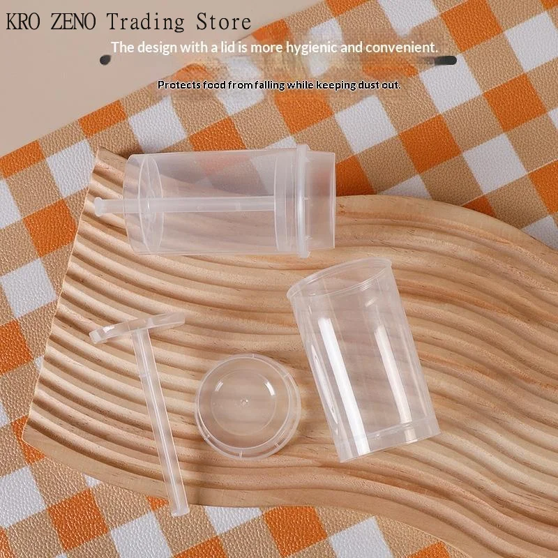 10pcs Pushable Cake Holders Diy Push Cake Mold Cylinder Shaped Cake Pusher Push Pops Plastic Containers With Lids For Kitchen view 4