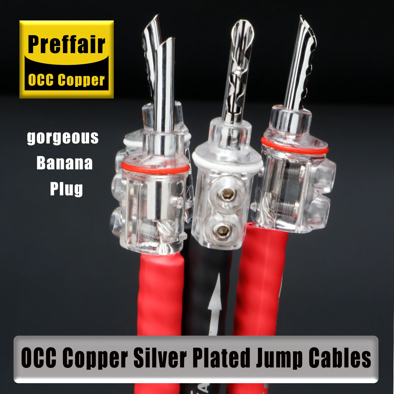 4 قطعة Preffair 7N OCC الفضة مطلي البلوز كابل الصوت فال جسر سلك كابل مكبر الصوت 10-30 سنتيمتر مع الموز/Y البستوني المقابس