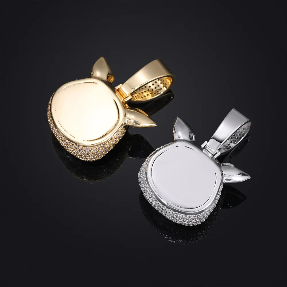Anztilam Ins Pig Iced Out Pendant with Long Link Chain Necklaces for Women Men Hip Hop Jewelry Free Shipping