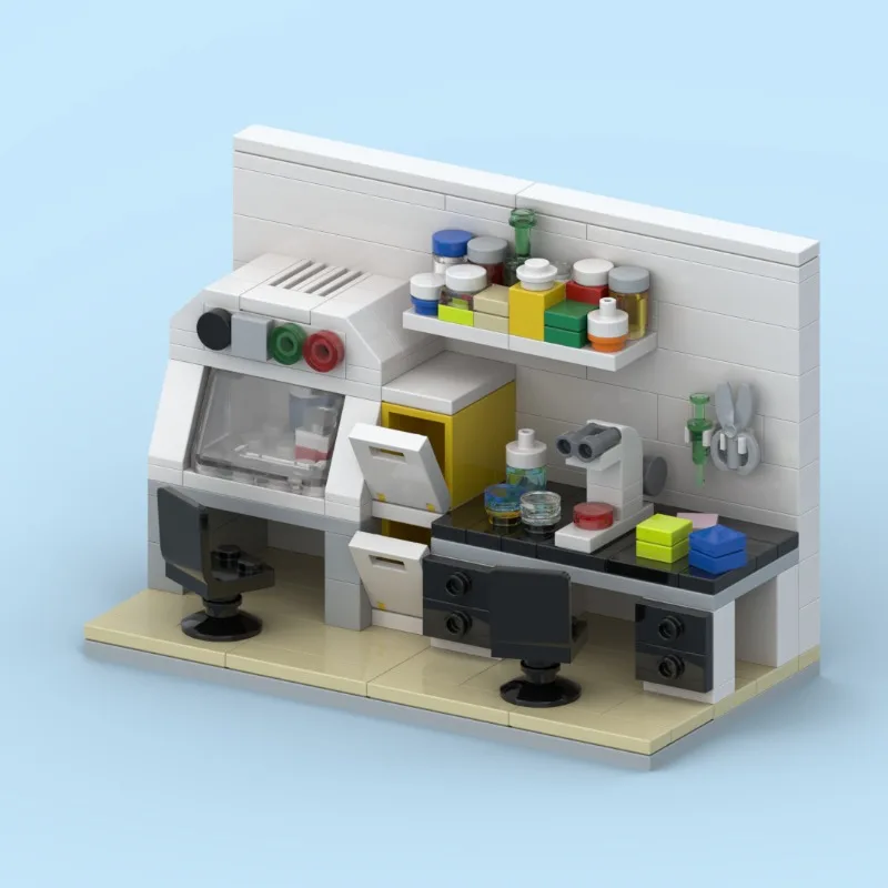 187-teiliges Mini-Home-Labor-Bauset – MOC-Mikromöbel-Modellbausatz für Jugendliche und Erwachsene, kreatives DIY-Raumdekor-Geschenk mit Führung