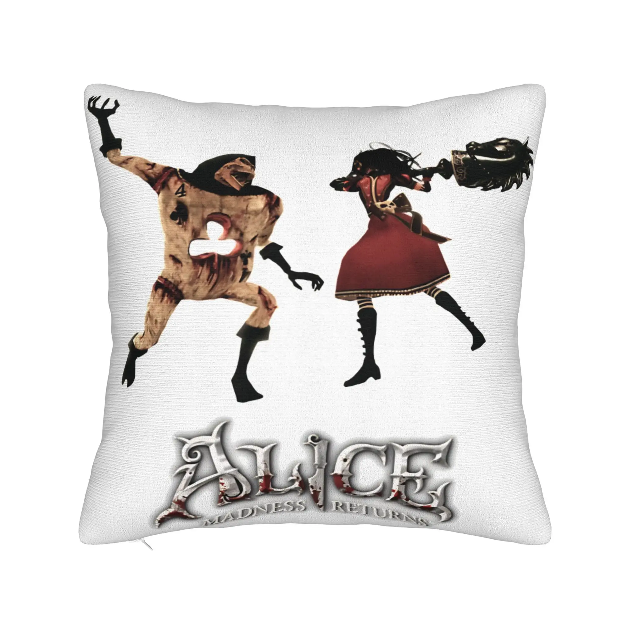 A-Alice Madness Returns Pillow Case Game  Square Pillow Cover Vintage Pillowcases For Sofa Home Decor