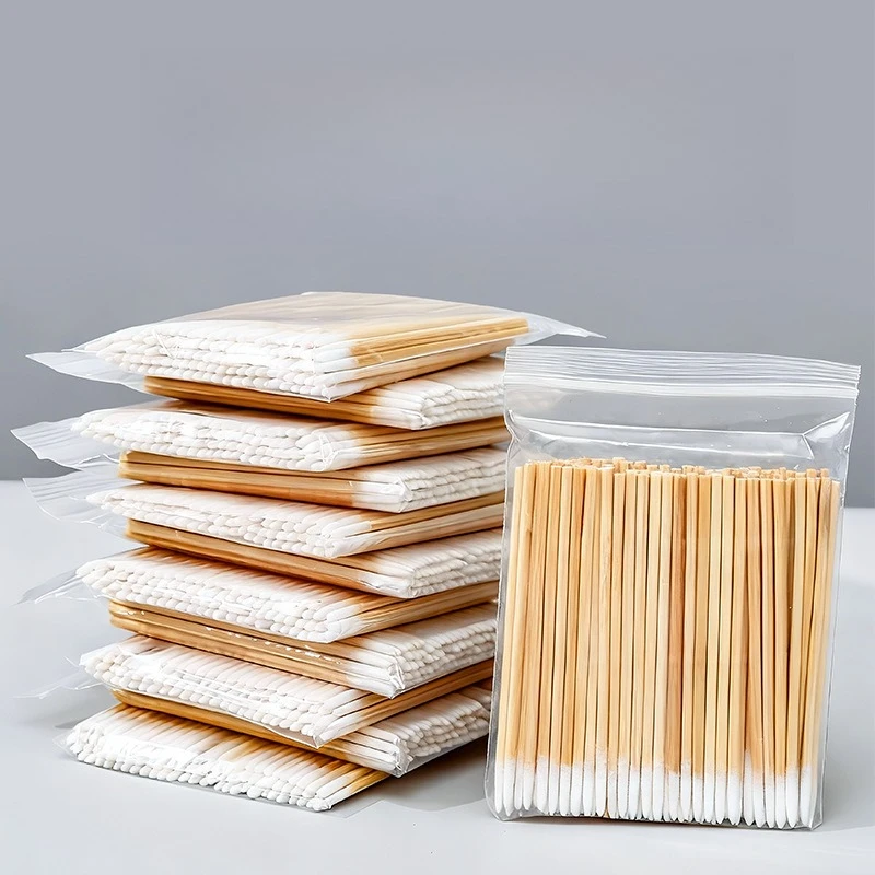 

100 шт. заостренных ватных палочек, инструменты для макияжа с тонкими наконечниками, используемые для коррекции бровей и изменения формы подводки для глаз, ультратонкие зубочистки.