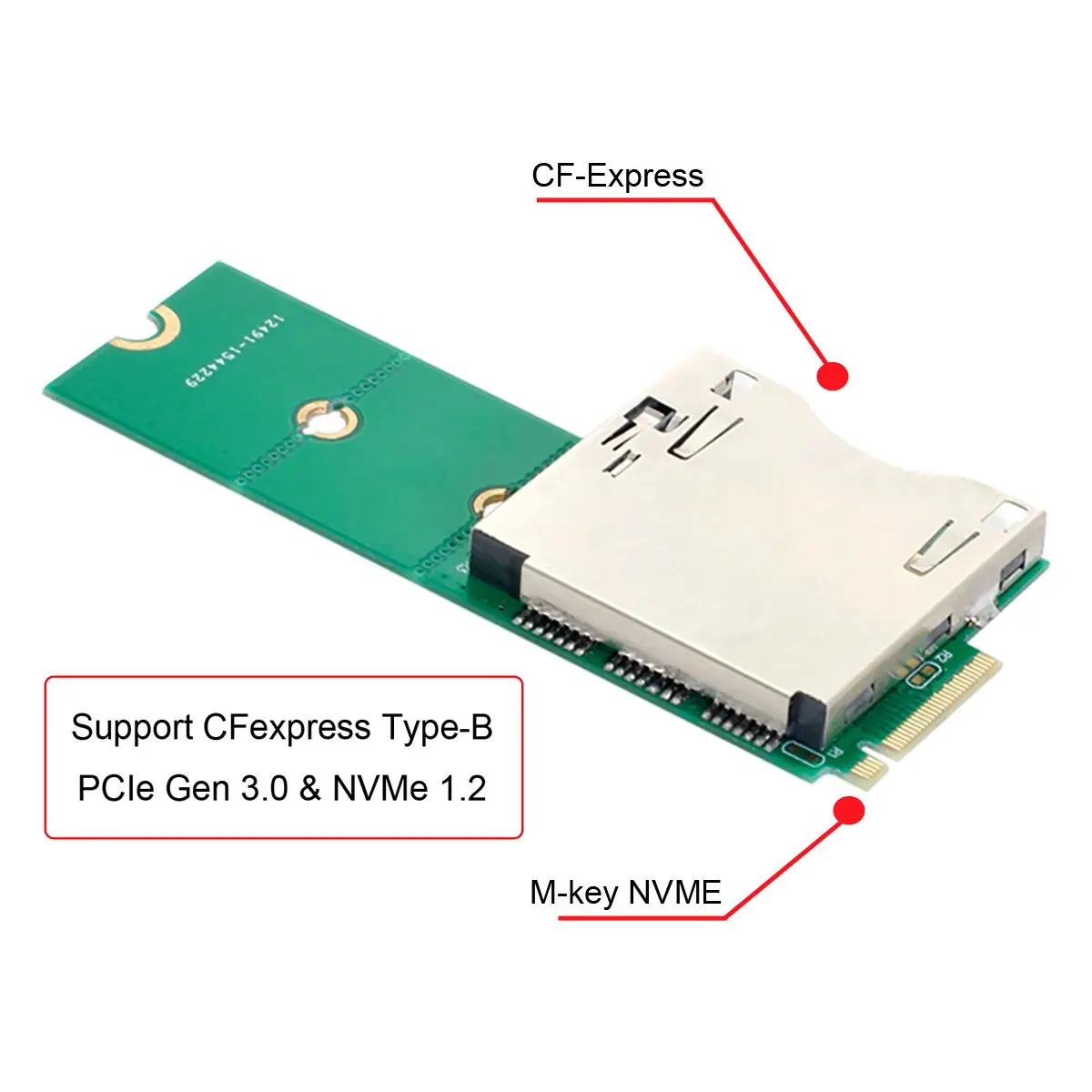 NGFF M.2 NVMe Mainboard to CF Express M2 M-key for CFE Type-B Extension Adapter Support R5 Z6 Z7 Memory Card