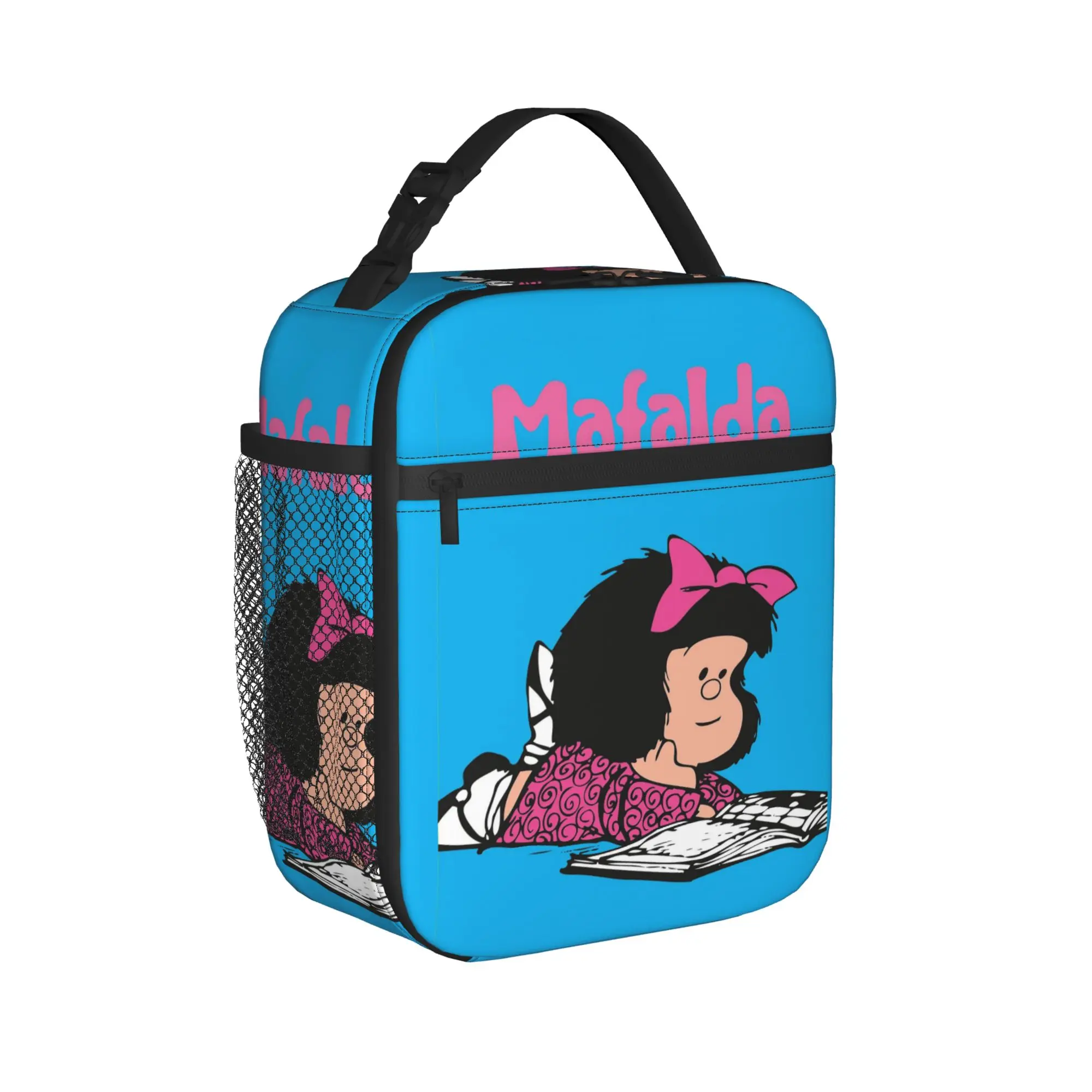 Mafaldas Insulated Lunch Bag Cooler Bag Reusable,Lunch Container Cute Cartoon Large Lunch Box Tote Girl Boy School  Travel