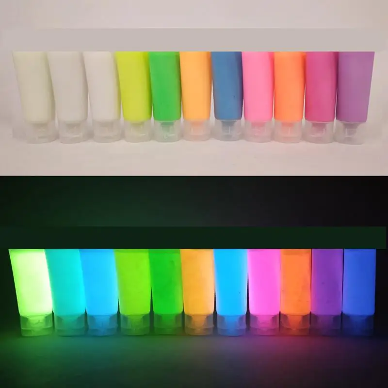 15/20g Fluorescent Pigment Long-Lasting Luminous Paints Auto Glow Glow In Dark Acrylic Paints For Artwork Party Supplies