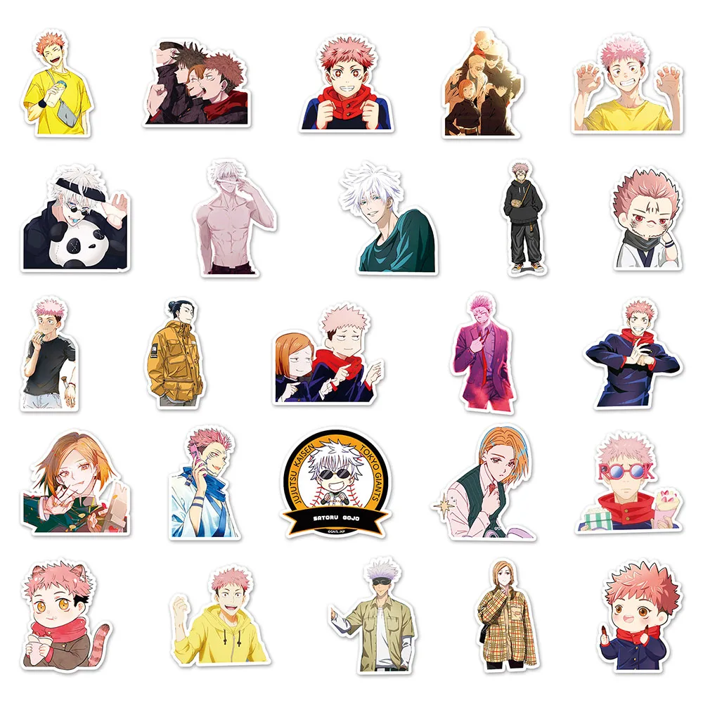 10/30/50PCS Cool Anime Jujutsu Kaisen Stickers Cartoon Graffiti Decals Kids Toy DIY Phone Luggage Fridge Notebook Sticker Gift