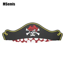 Sombrero de papel con estampado de calavera para niños y adultos, sombrero con temática de pirata de Halloween, 12 piezas, para Bar, fiesta de cumpleaños, Cosplay